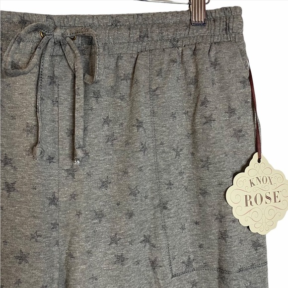Knox Rose Grey Stars Jogging Pants Elastic Drawstring Waistband Large - Picture 5 of 8